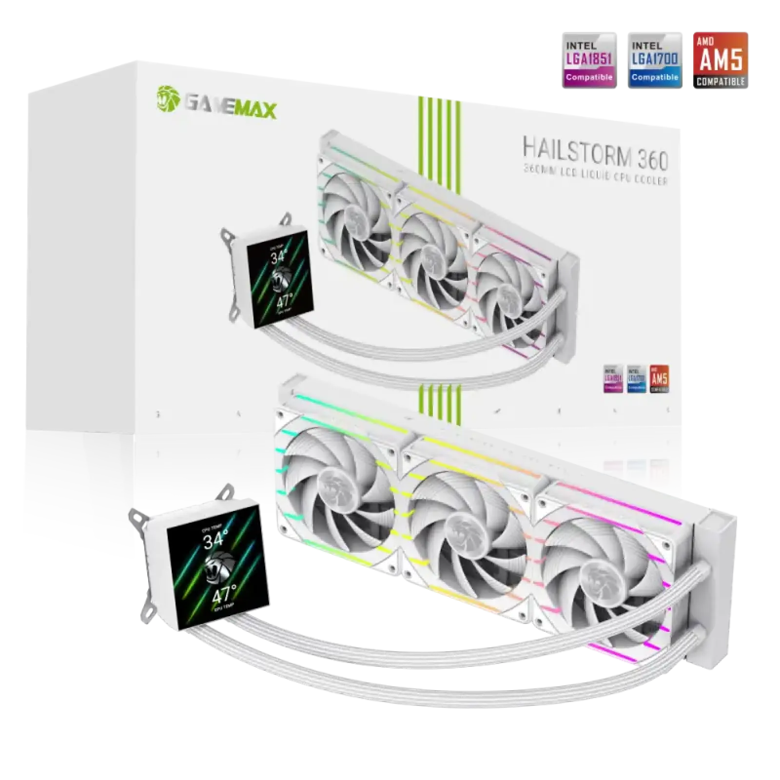 Процесорний кулер GameMax Hailstorm 360 WH (HAILSTORM 360 WH) UA