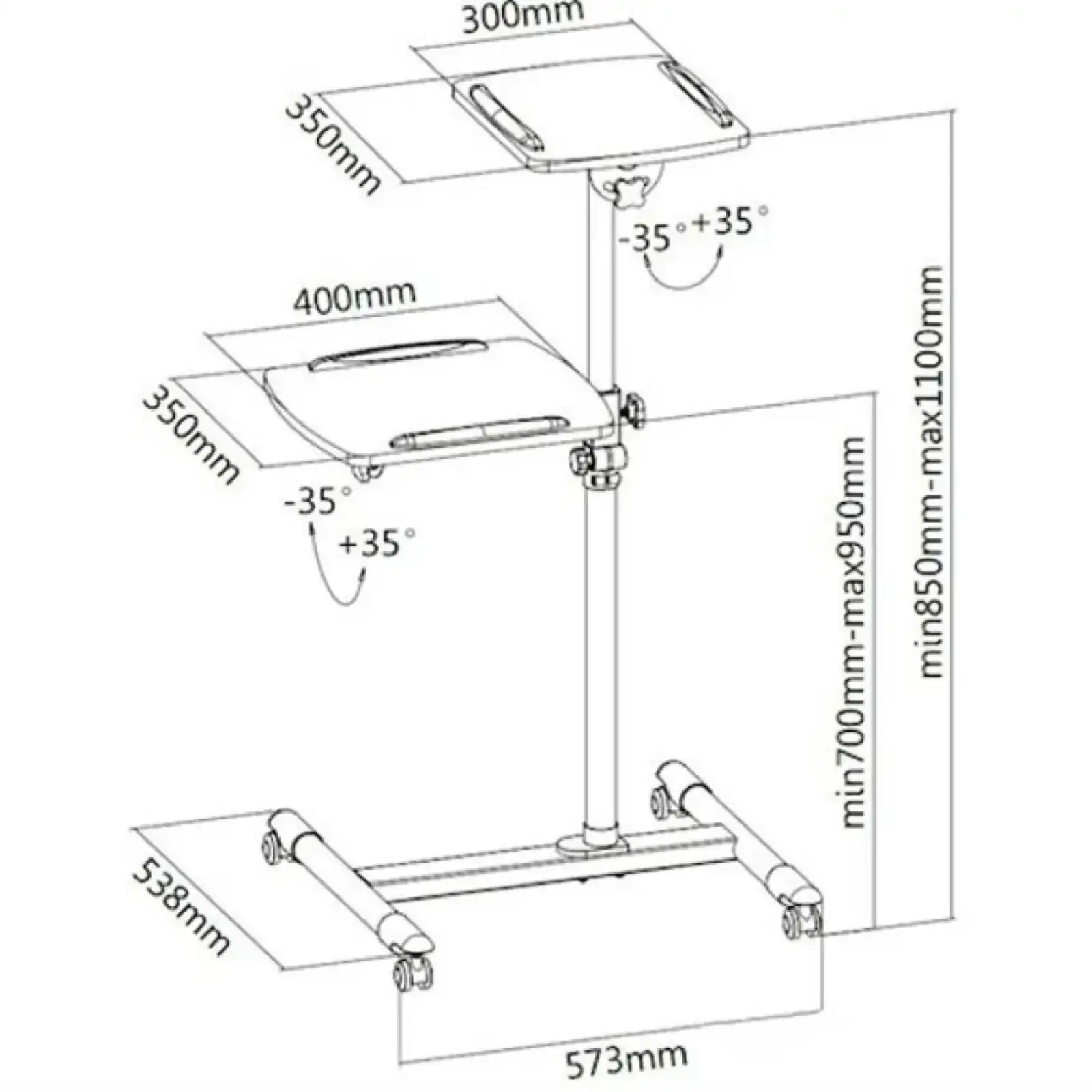 Мобильная стойка для проектора, ноутбука ITECH max1100mm/до10кг TS-6 UA