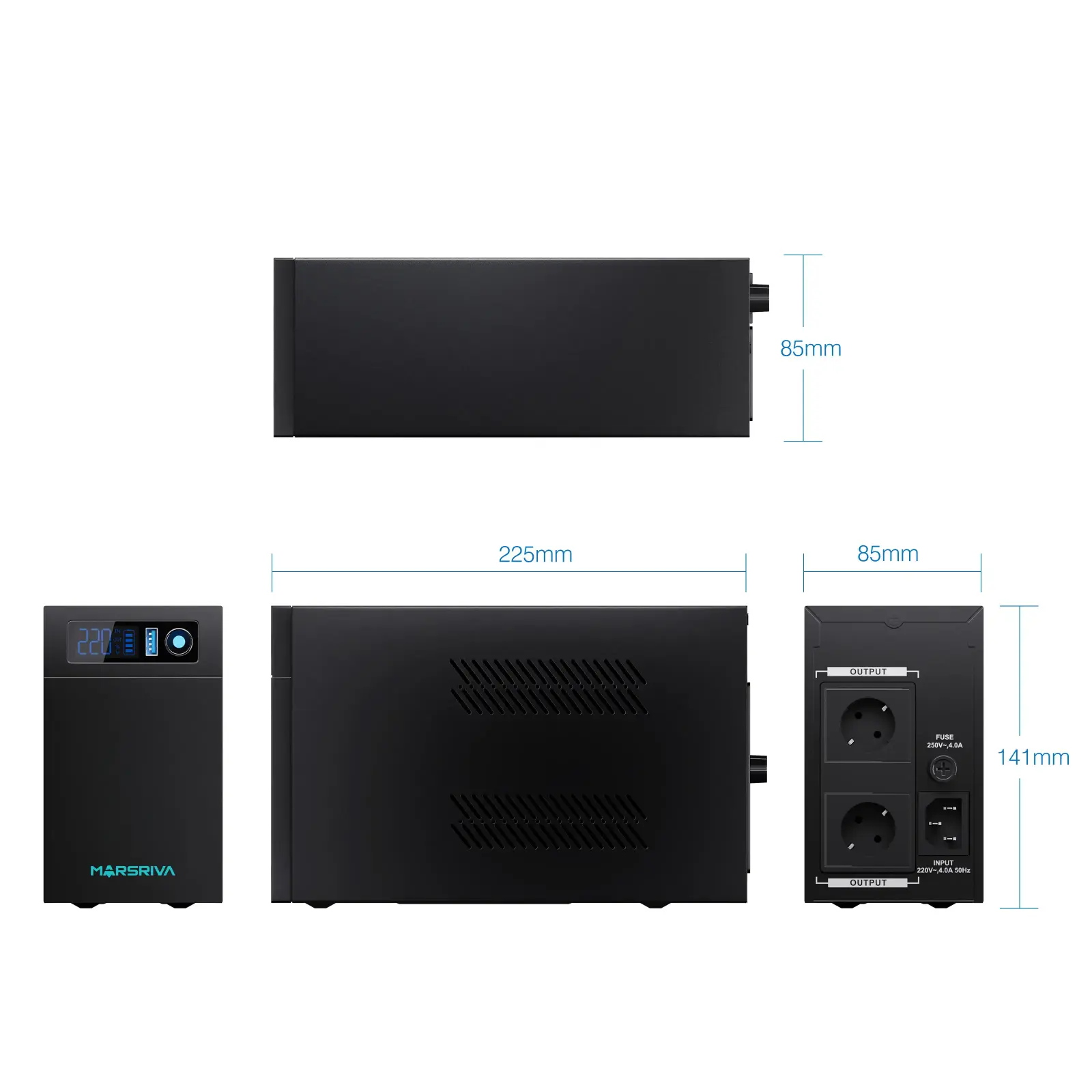 Джерело безперебійного живлення MARSRIVA для комп'ютера MR-UF800L800VA Smart Line-Interactive UPS w UA