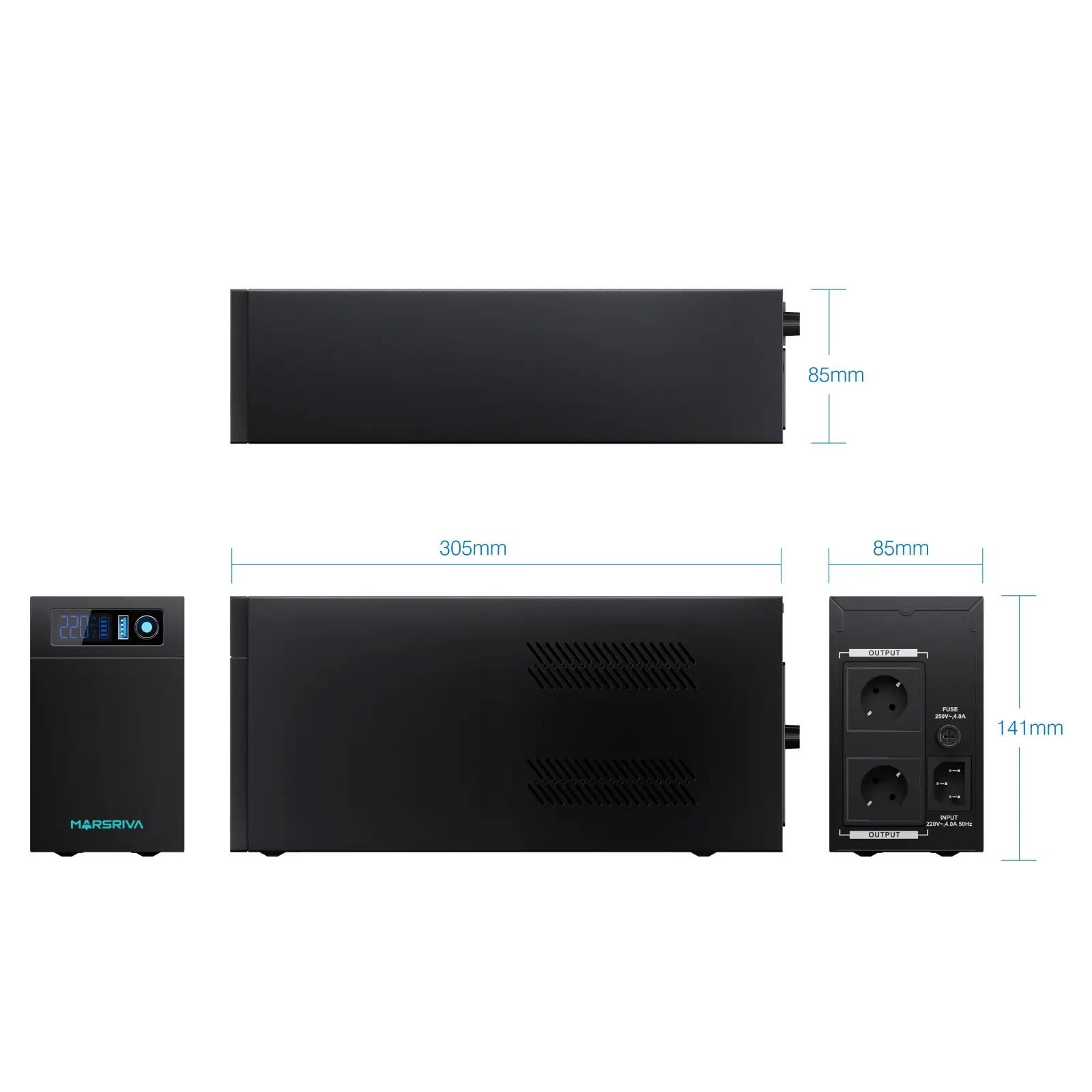 Джерело безперебійного живлення MARSRIVA для комп'ютера MR-UF1200L,1200VA Smart Line-Interactive UPS UA