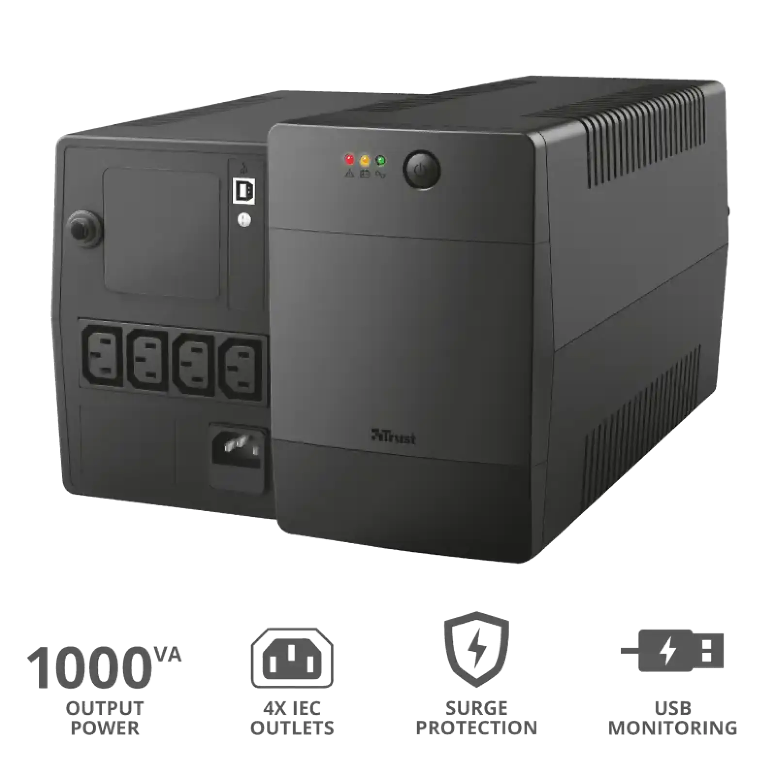 TRUST Джерело безперебійного живлення Paxxon 1000Va UPS 4 Outlets 23504 UA