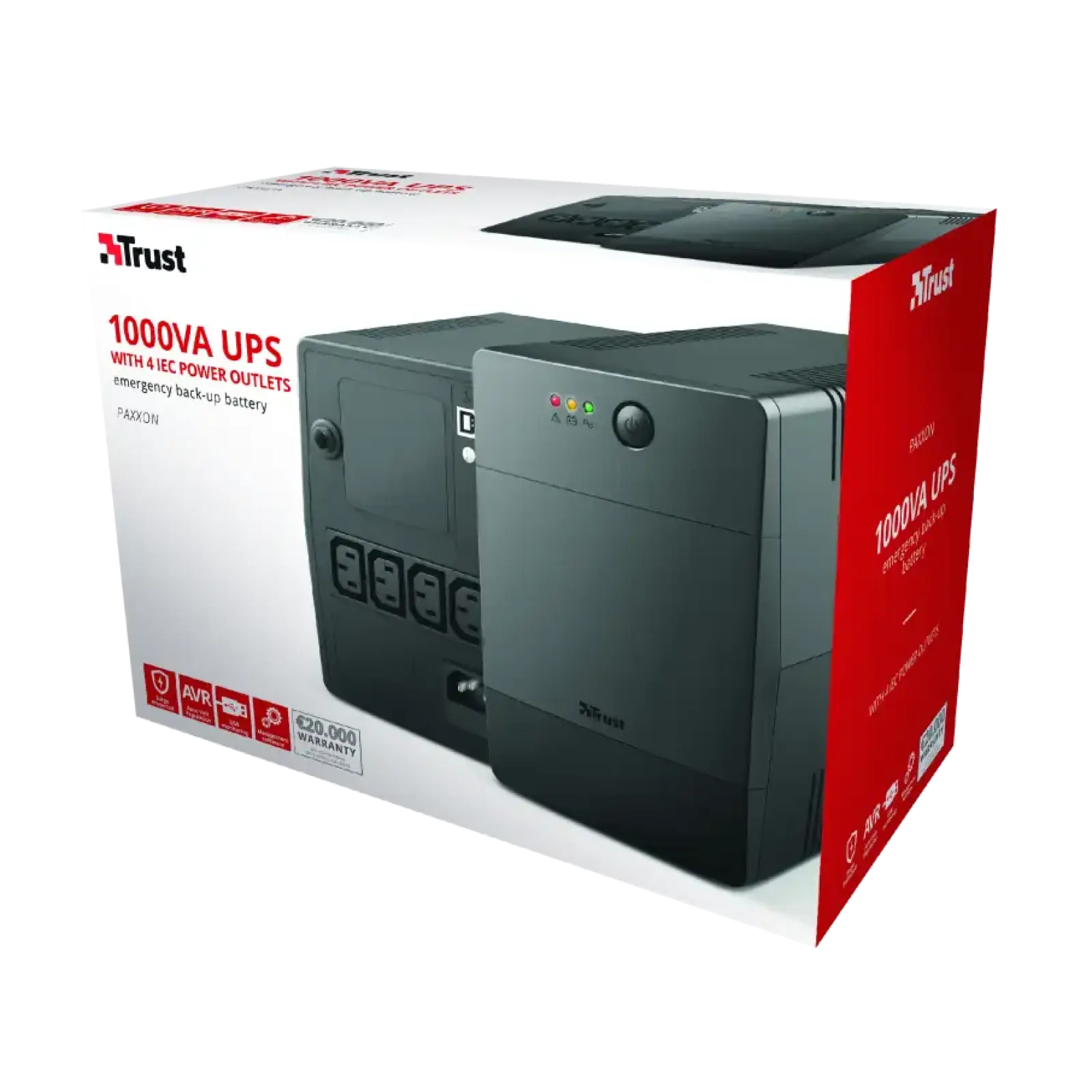 TRUST Джерело безперебійного живлення Paxxon 1000Va UPS 4 Outlets 23504 UA