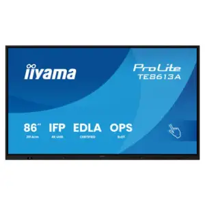 Інформаційний дисплей IIYAMA 85.6" 16:9 інтерактивний IPS UHD 18/7 , 450 кд/м2, ОС Андроід 14, 8GB/128GB, IR PureTou TE8613A-B1AG UA