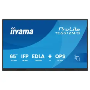 Інформаційний дисплей IIYAMA 65" 16:9 інтерактивний IPS UHD 24/7, 400 кд/м2, ОС Андроід 14, EDLA, PureTouch-IR техн TE6512MIS-B4AG UA