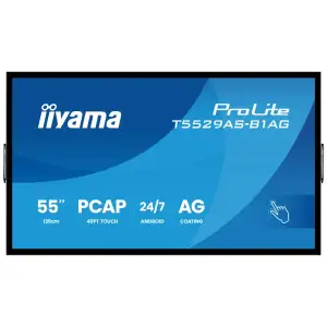 Інформаційний дисплей IIYAMA 54.6" 16:9 інтерактивний VA 3840х2160 , 24/7,проекційно-ємністна технологія, ОС Android T5529AS-B1AG UA
