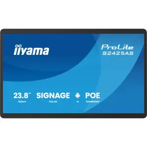 Інформаційний дисплей IIYAMA 23.8" 16:9 IPS інформаційний дисплей, 1920х1080, 5 00 кд/м2, Андроід 14, 24/7, DMS/CMS, POE, SP (2х5 S2425AS-B1P UA