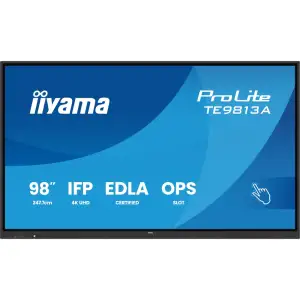 Дисплей IIYAMA 97.5" 16:9 інтерактивний IPS UHD РК 24/7 , 500 кд/м2, ОС Андроід 14, 8GB/128GB, PureTouch- TE9813A-B2AG UA