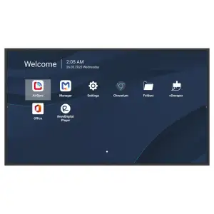 Дисплей VIEWSONIC 43" UHD РК 500 nits, 4000:1, Android 14, 24/7, 4GB DDR4/32GB,HDMI in x3, USB-C x1, RS232 in CDE4314-2C UA
