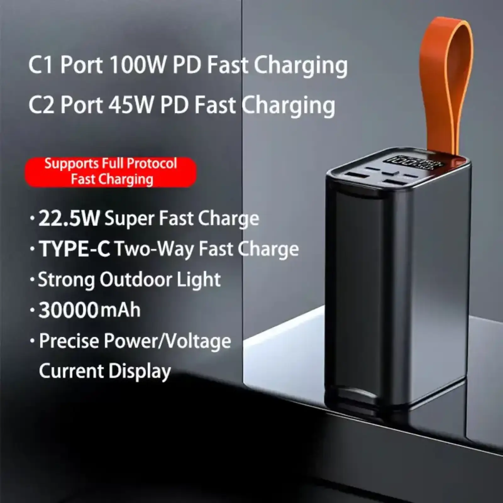 Зовнішній акумулятор ATRIA 100W USB-C laptop/phone Powerbank 60000mAh WPD-101 UA