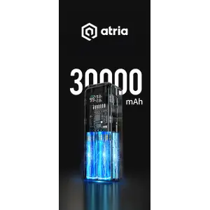 Зовнішній акумулятор ATRIA 160W Blue USB-C laptop/phone Powerbank 30000m Ah WPD-160SB UA