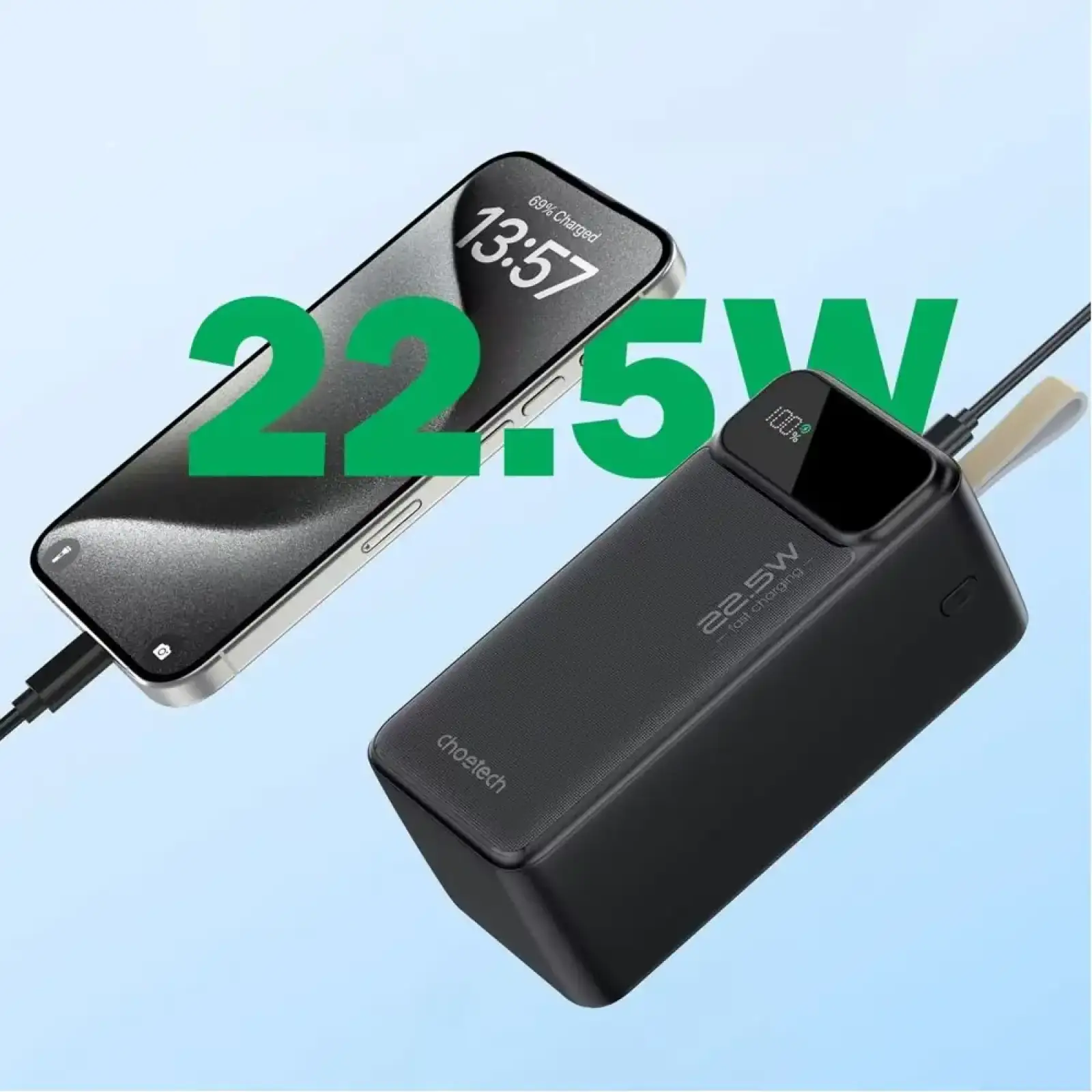 Зовнішній акумулятор Choetech PD22.5w Power Bank 50000mAh B732 UA
