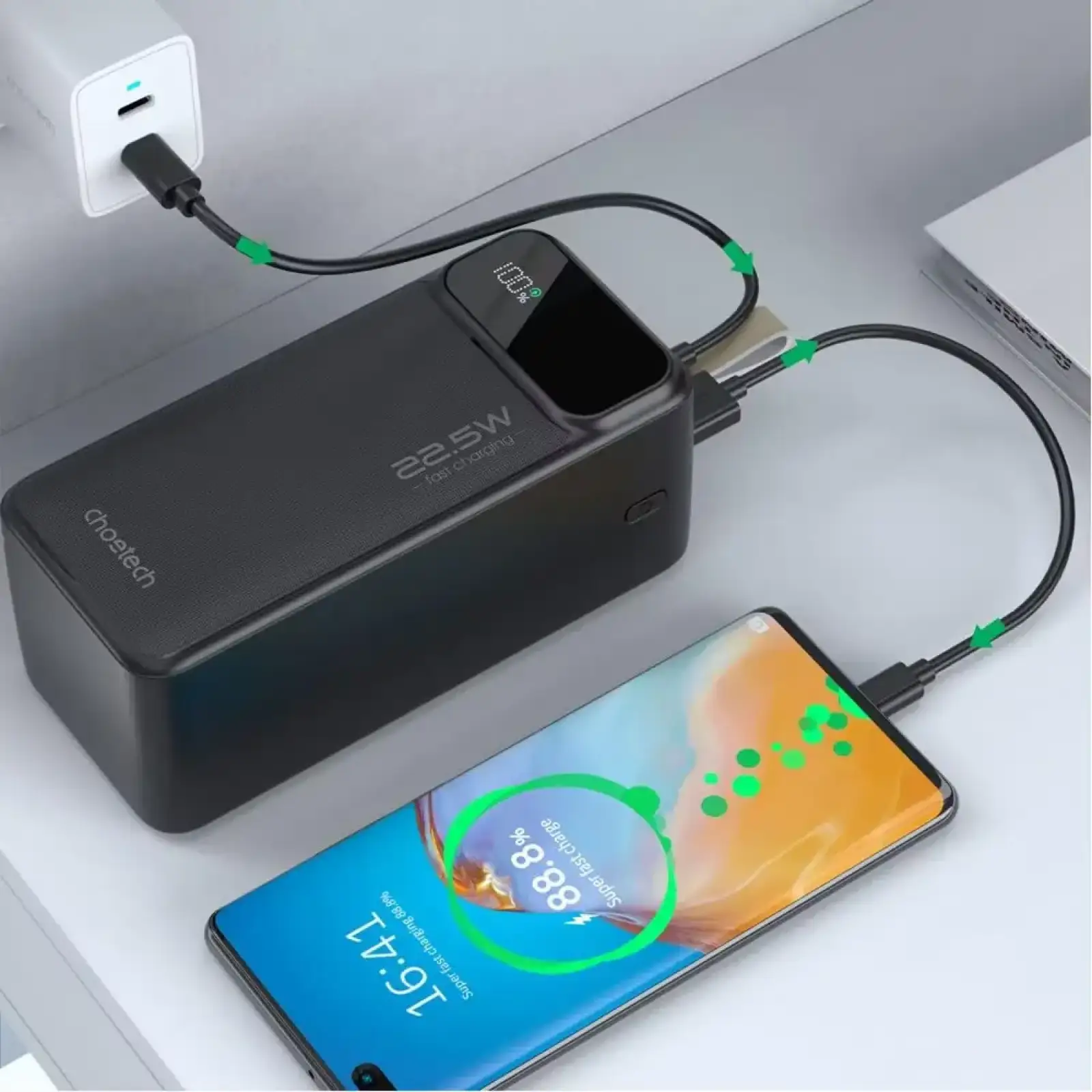 Зовнішній акумулятор Choetech PD22.5w Power Bank 50000mAh B732 UA