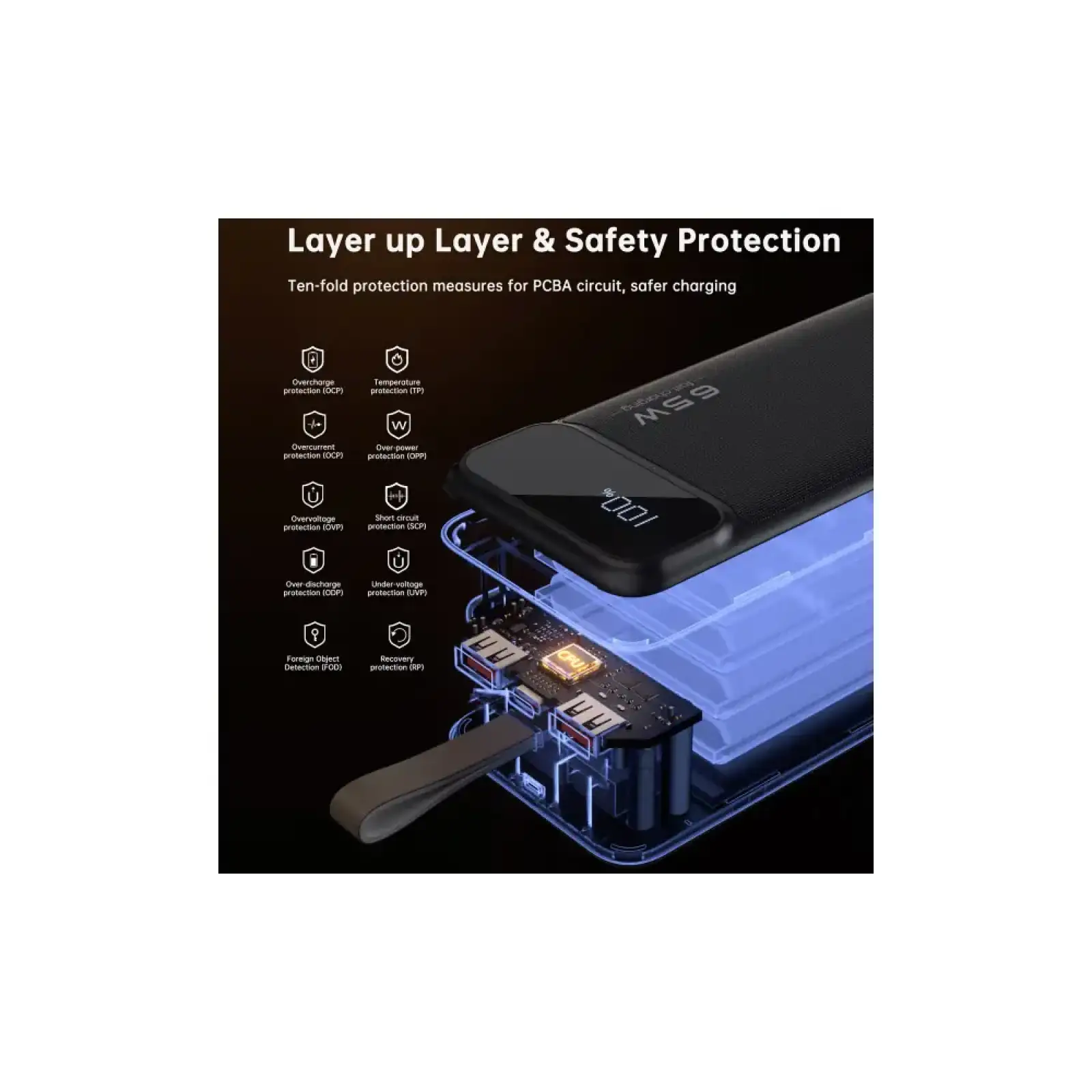 Зовнішній акумулятор Choetech B733 Power Bank 50000 mah UA