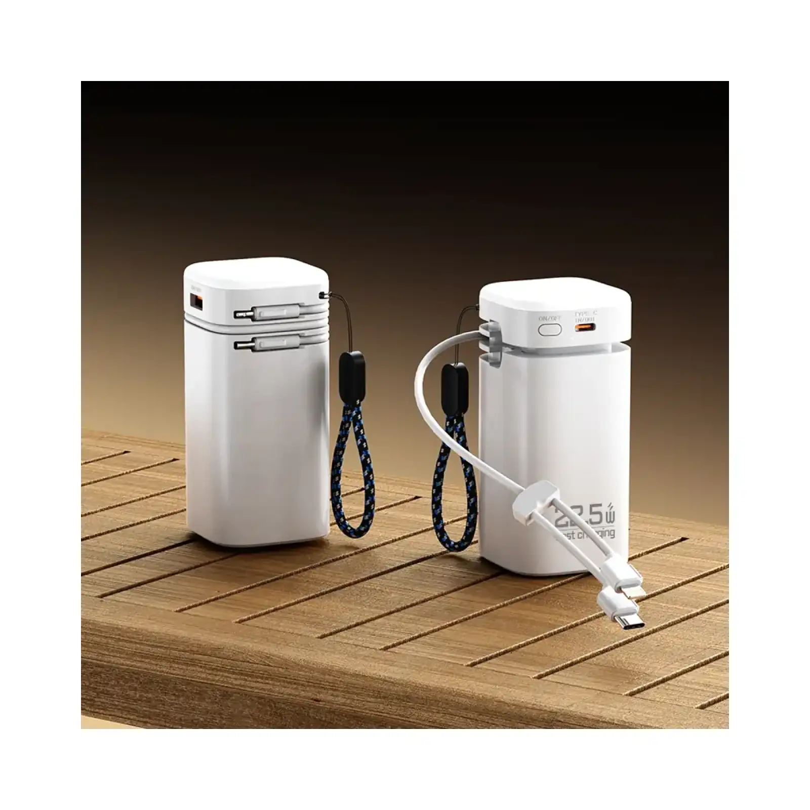 Зовнішній акумулятор ATRIA PD22.5W USB-C Powerbank 20000mAh white WPD-69 UA