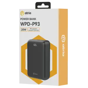 Зовнішній акумулятор ATRIA PD22.5W USB-C Powerbank 30000mAh WPD-P93 UA