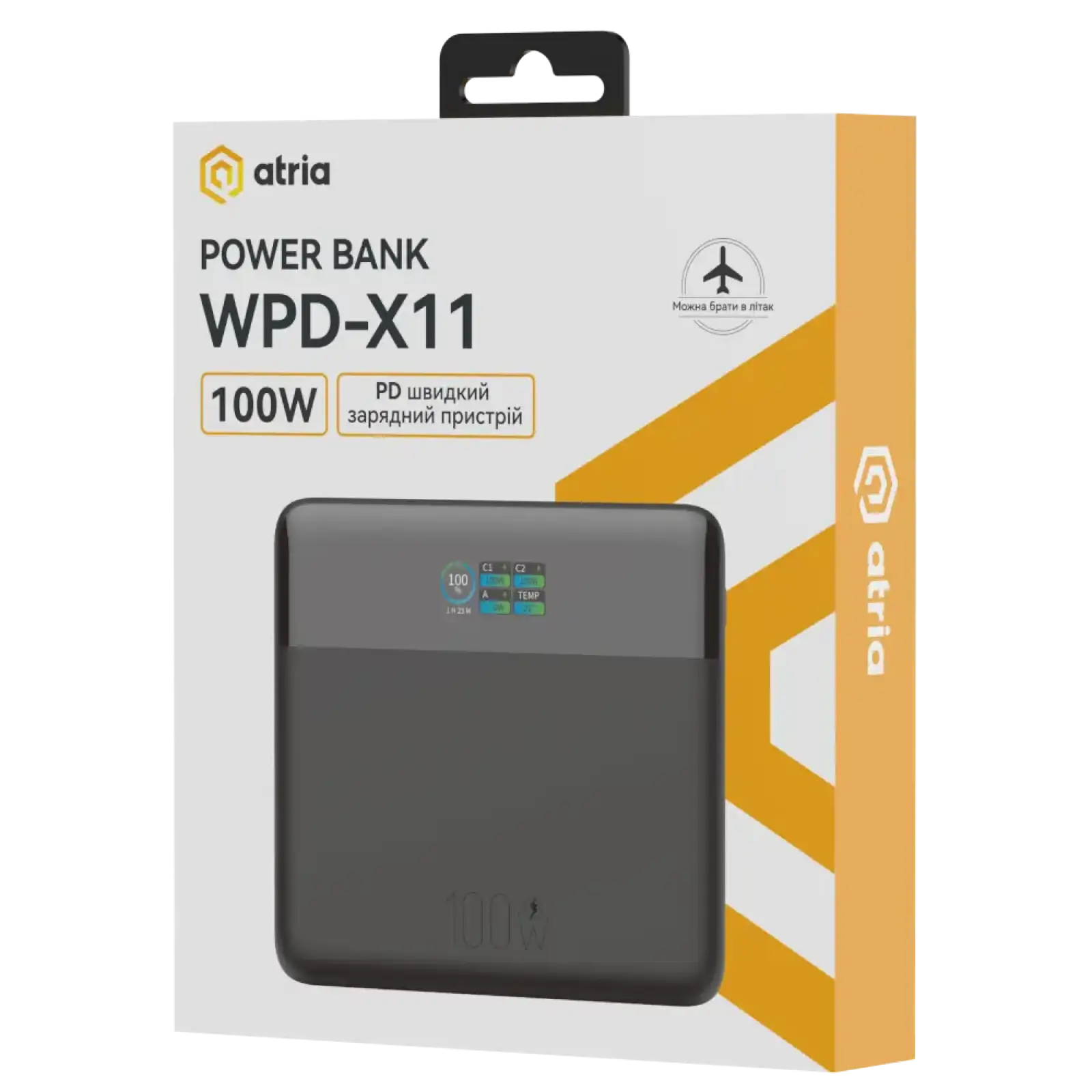 Зовнішній акумулятор ATRIA 100W WPD-X11UA