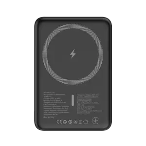 Зовнішній акумулятор ATRIA PD20W USB-C 15W Wireless MagSafe 10000mAh black WPD-W57B UA