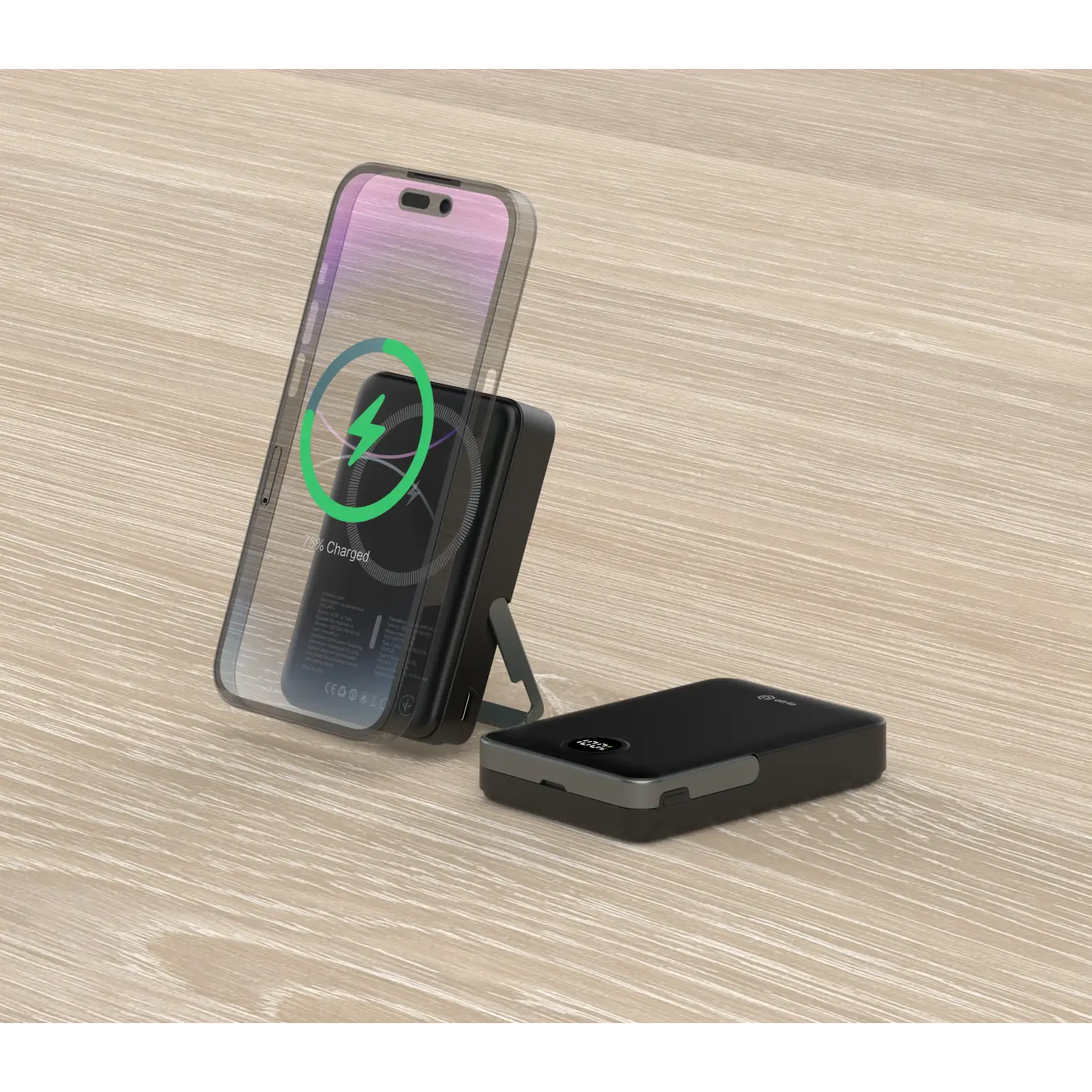 Зовнішній акумулятор ATRIA PD20W USB-C 15W Wireless MagSafe 10000mAh black WPD-W57B UA
