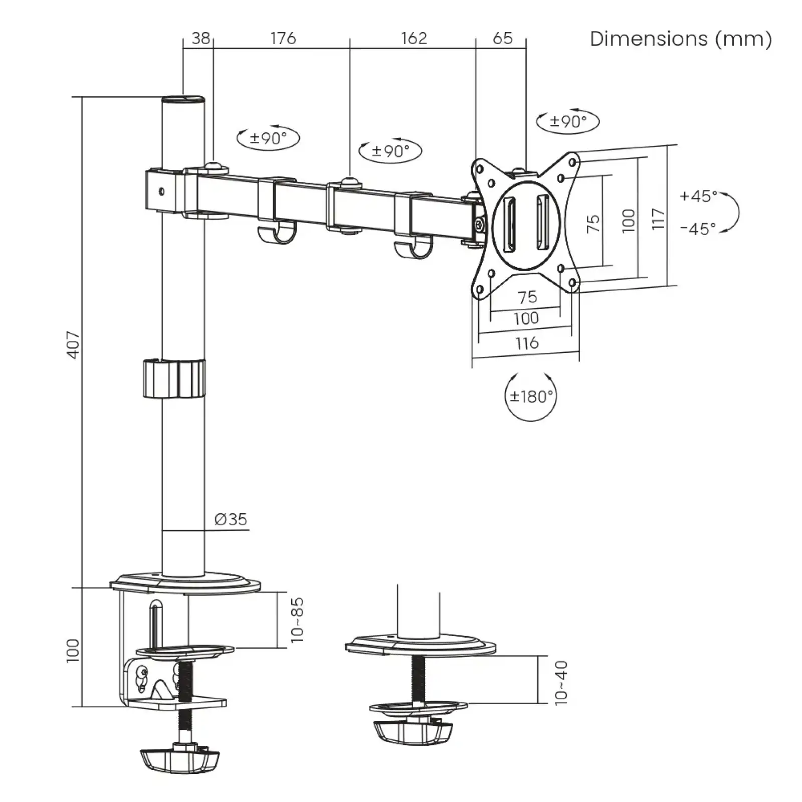 Кронштейн Brateck LDT66-C012, 17