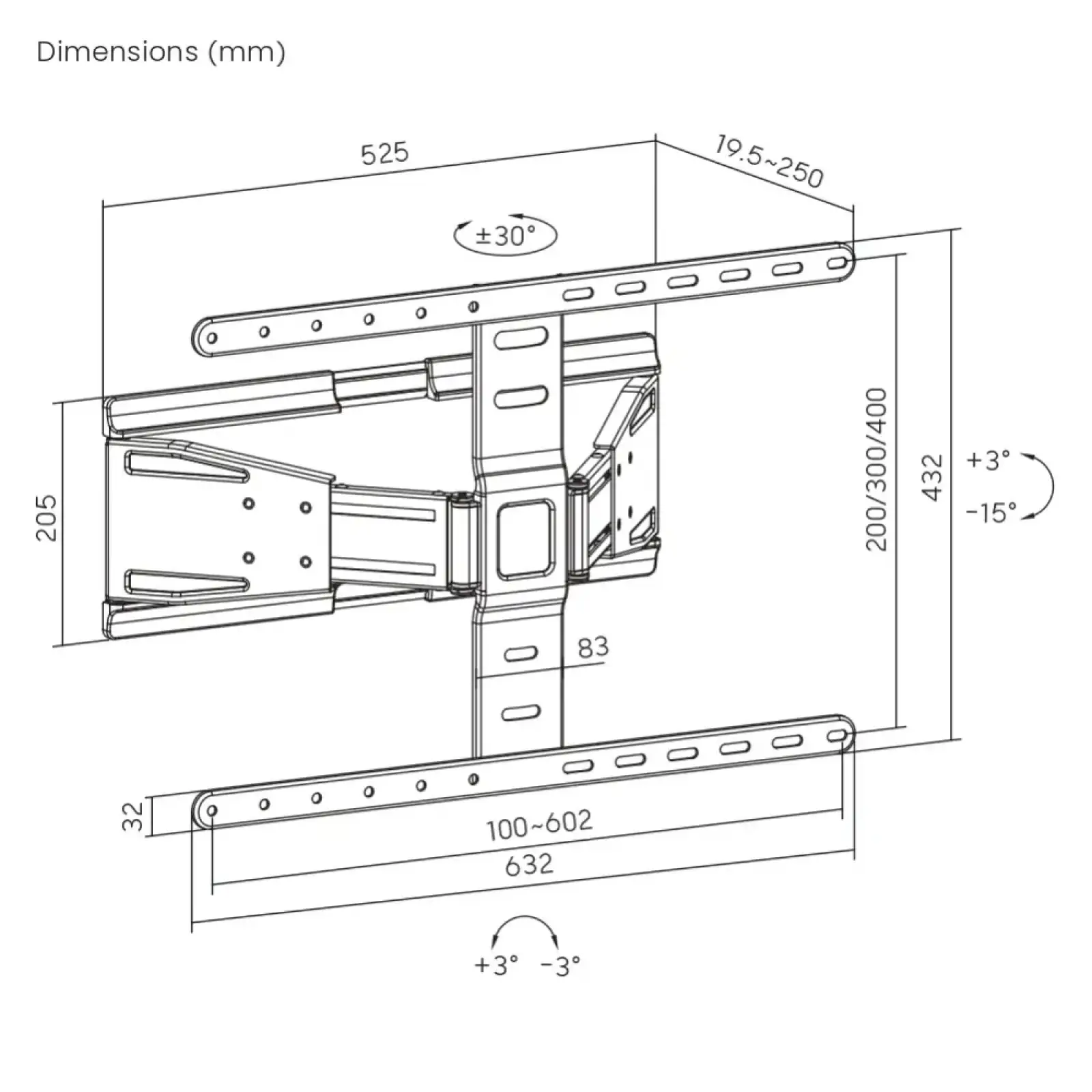 Кронштейн UniBracket Slim64, 43
