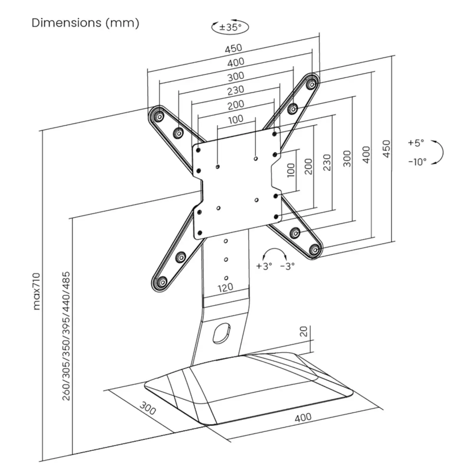 Кріплення настільне для телевізора KIVI Motion TV Stand, 23