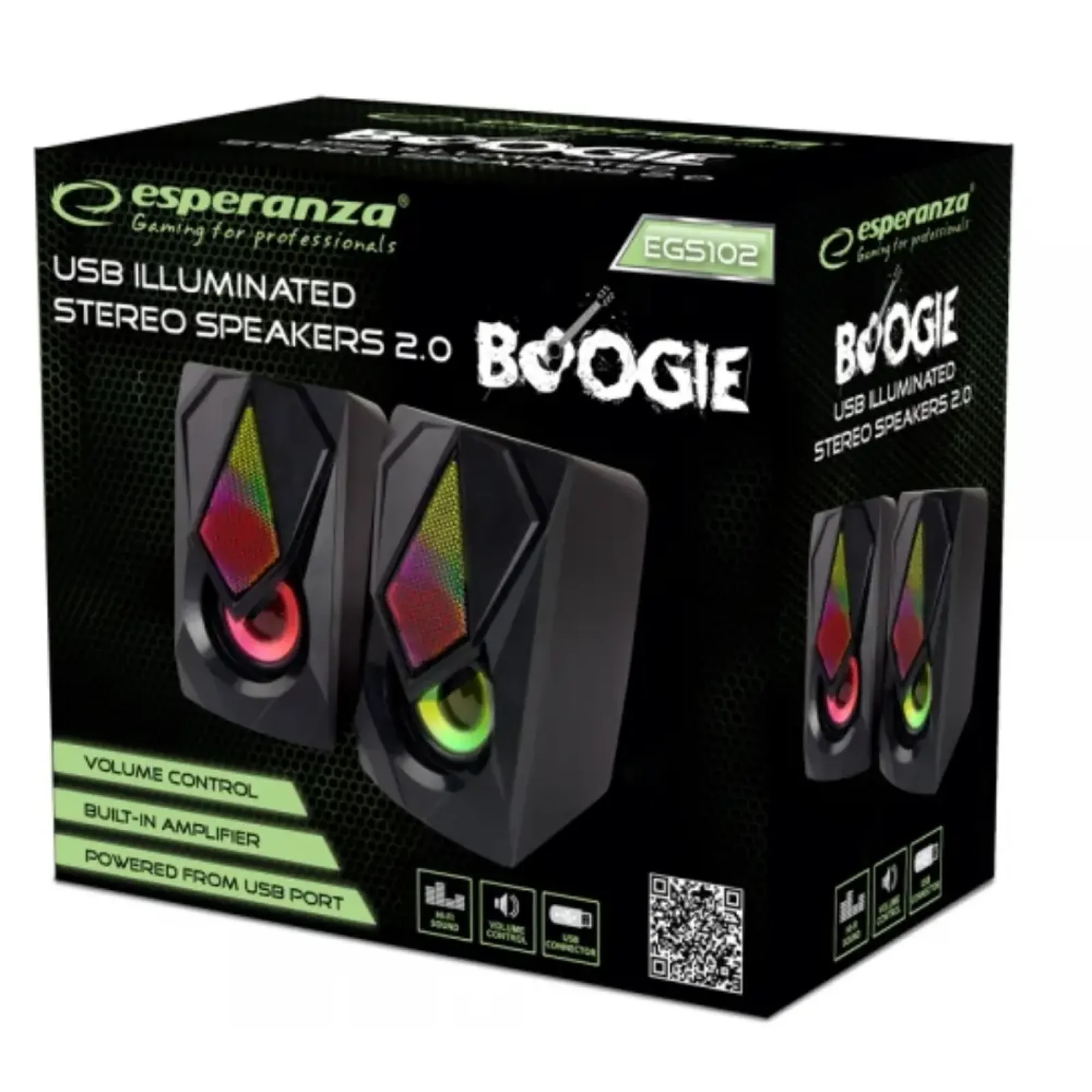 Колонки Esperanza EGS102 2.0 Led Rainbow Boogie UA