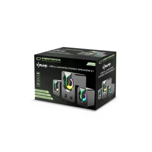 Акустика ESPERANZA USB SPEAKERS 2.1 LED RAINBOW SOPRANO EGS107 UA