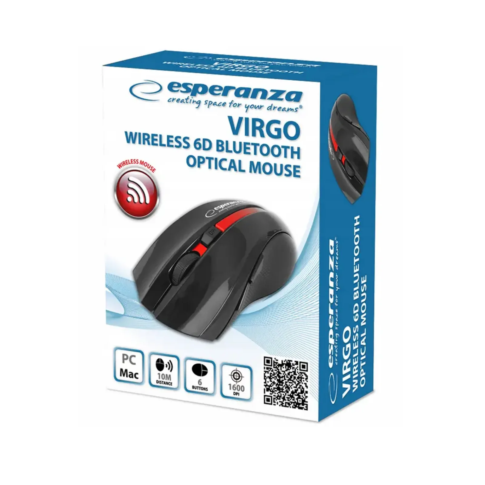 Мышь Esperanza Virgo 6D Bluetooth Red (EM129R) UA