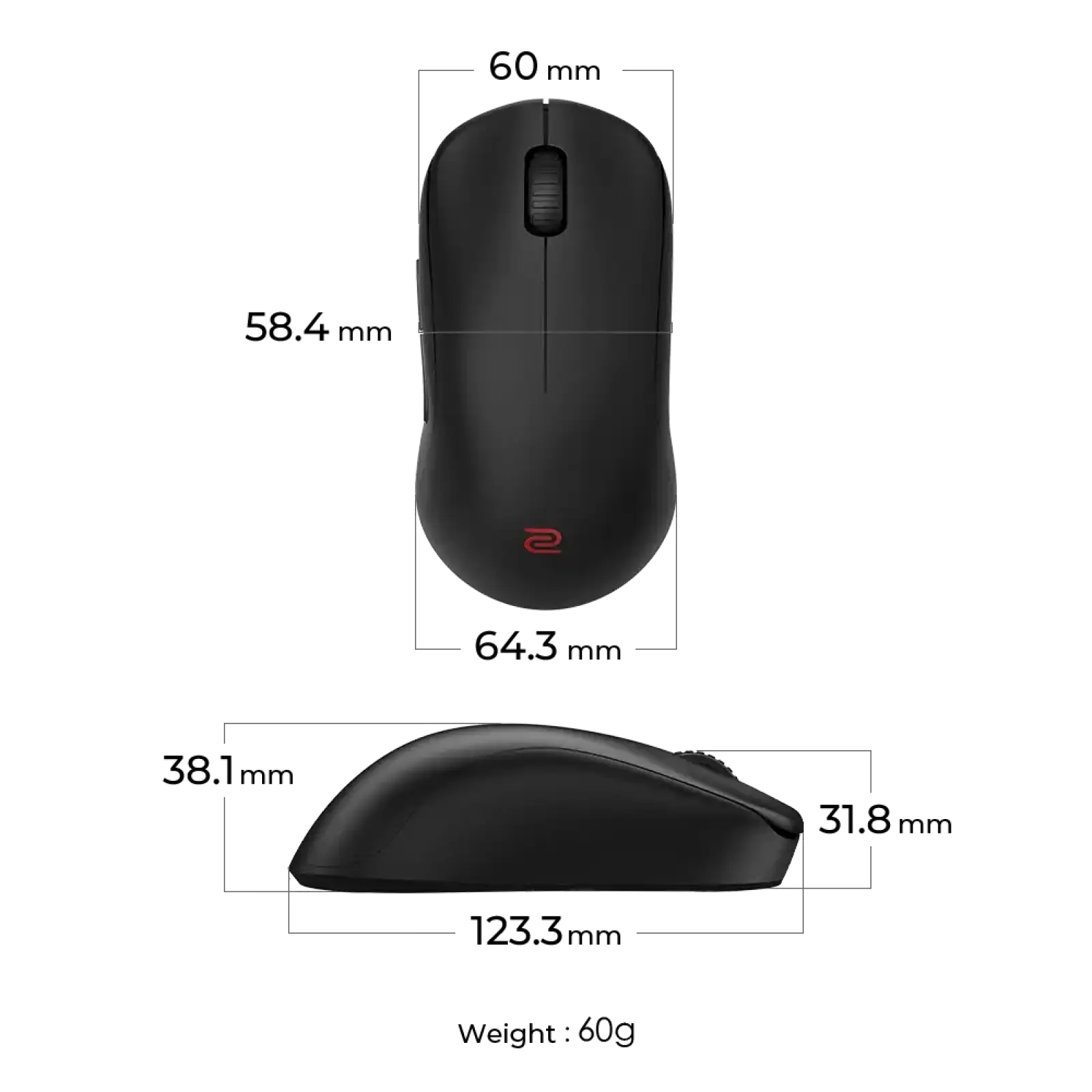 Миша Zowie U2-DW Black (9H.N4PBE.A2E) UA
