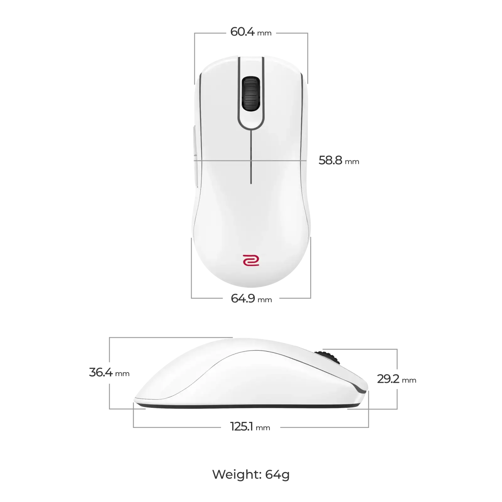 Миша Zowie FK2-DW Glossy Edition (9H.N4MBE.A3E) UA