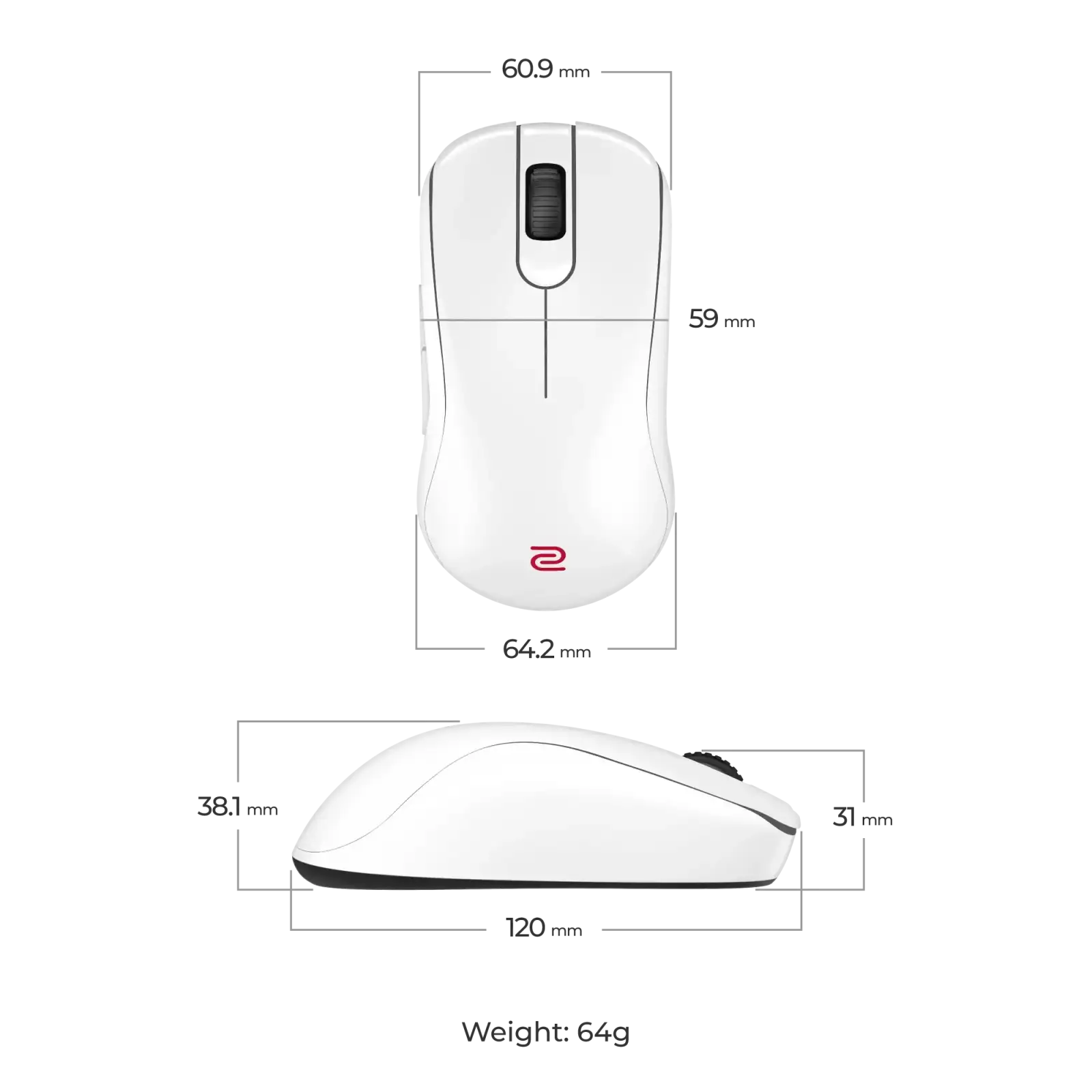 Мышь Zowie S2-DW Glossy Edition (9H.N4NBE.A3E) UA
