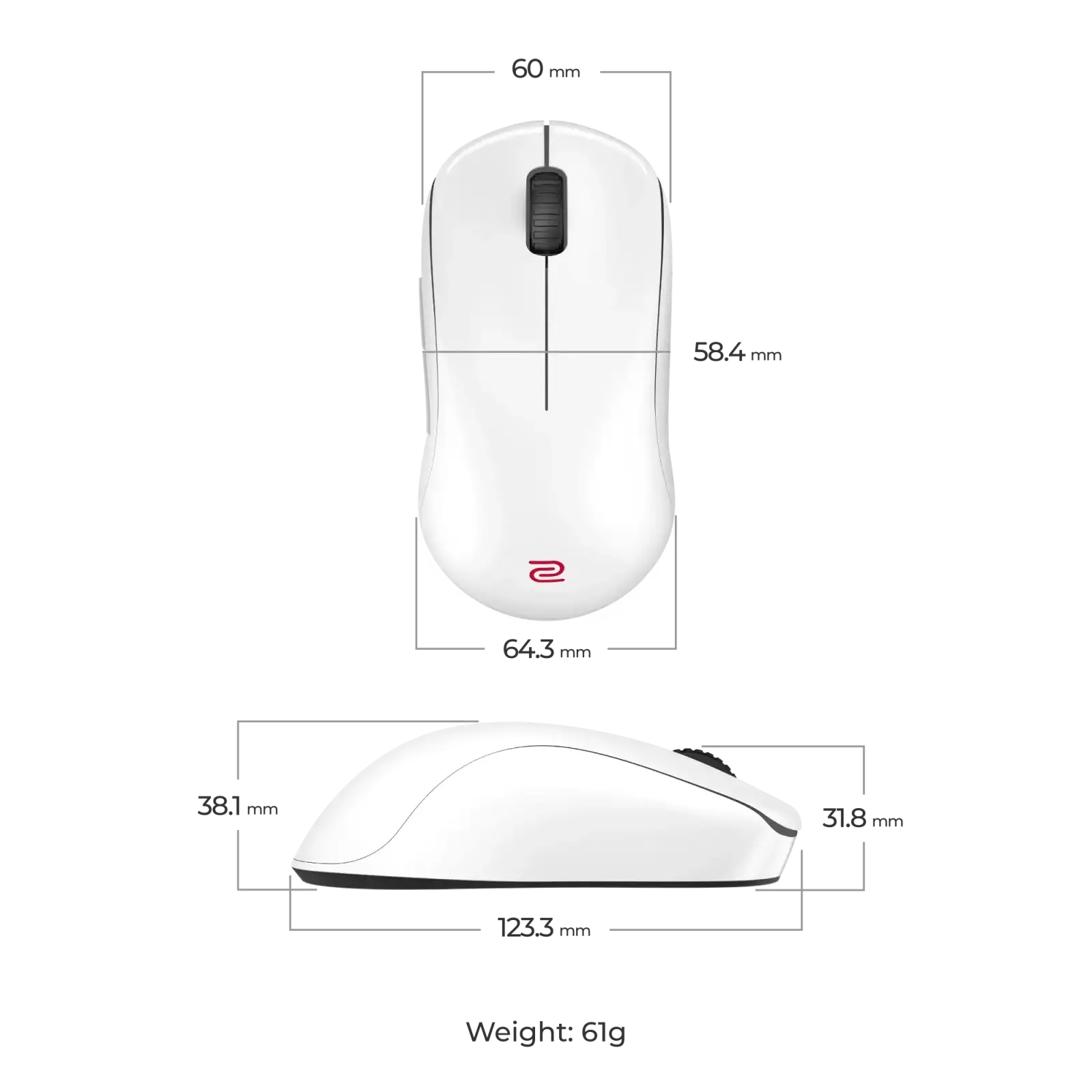 Миша Zowie U2-DW Glossy Edition (9H.N4PBE.A3E) UA