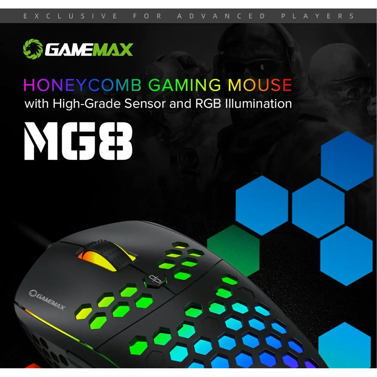 Миша геймінгова GAMEMAX MG8 6400dpi USB Cable len gth 1,8м UA