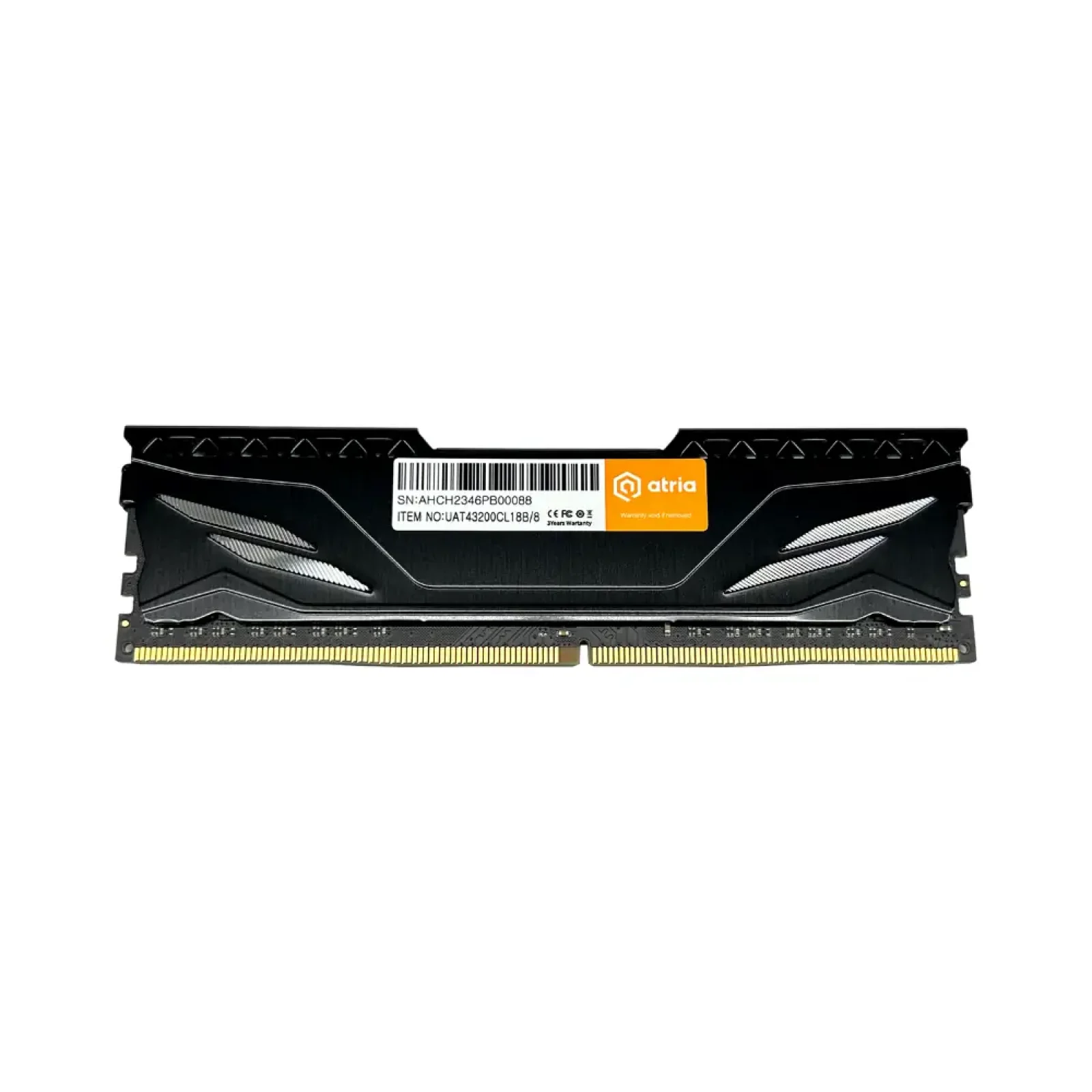 Модуль пам'яті Atria 8 GB DDR4 3200 MHz Fly Black (UAT43200CL18B/8) UA