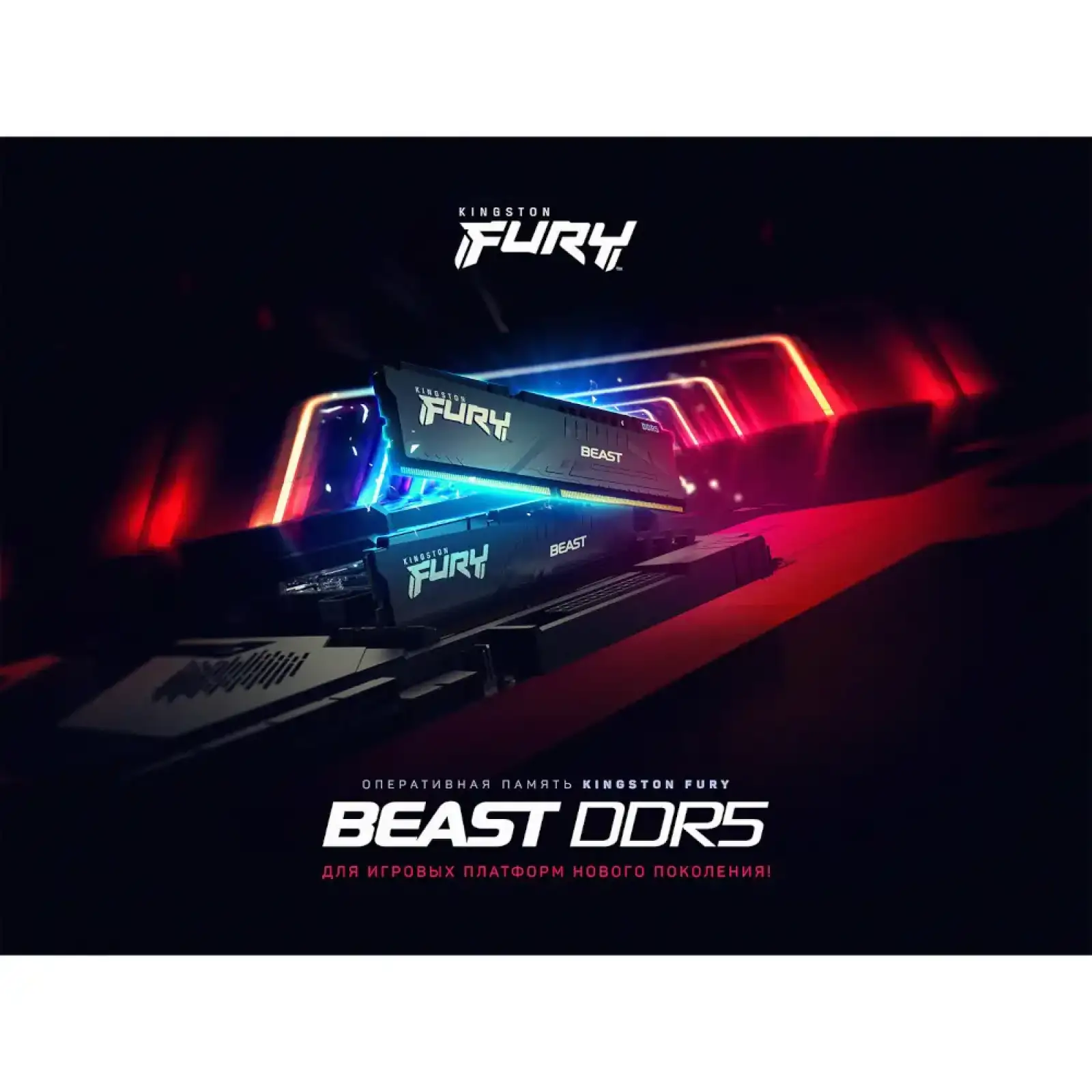 Модуль пам'яті KINGSTON 32Gb DDR5 6400MHz Fury Beast Black (2x16) EXPO KF564C32BBEK2-32 UA