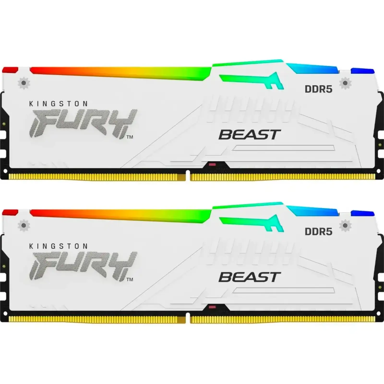 Модуль пам'яті KINGSTON 32Gb DDR5 6400MHz Fury Beast White RGB (2x16) EXPO KF564C32BWEAK2-32 UA