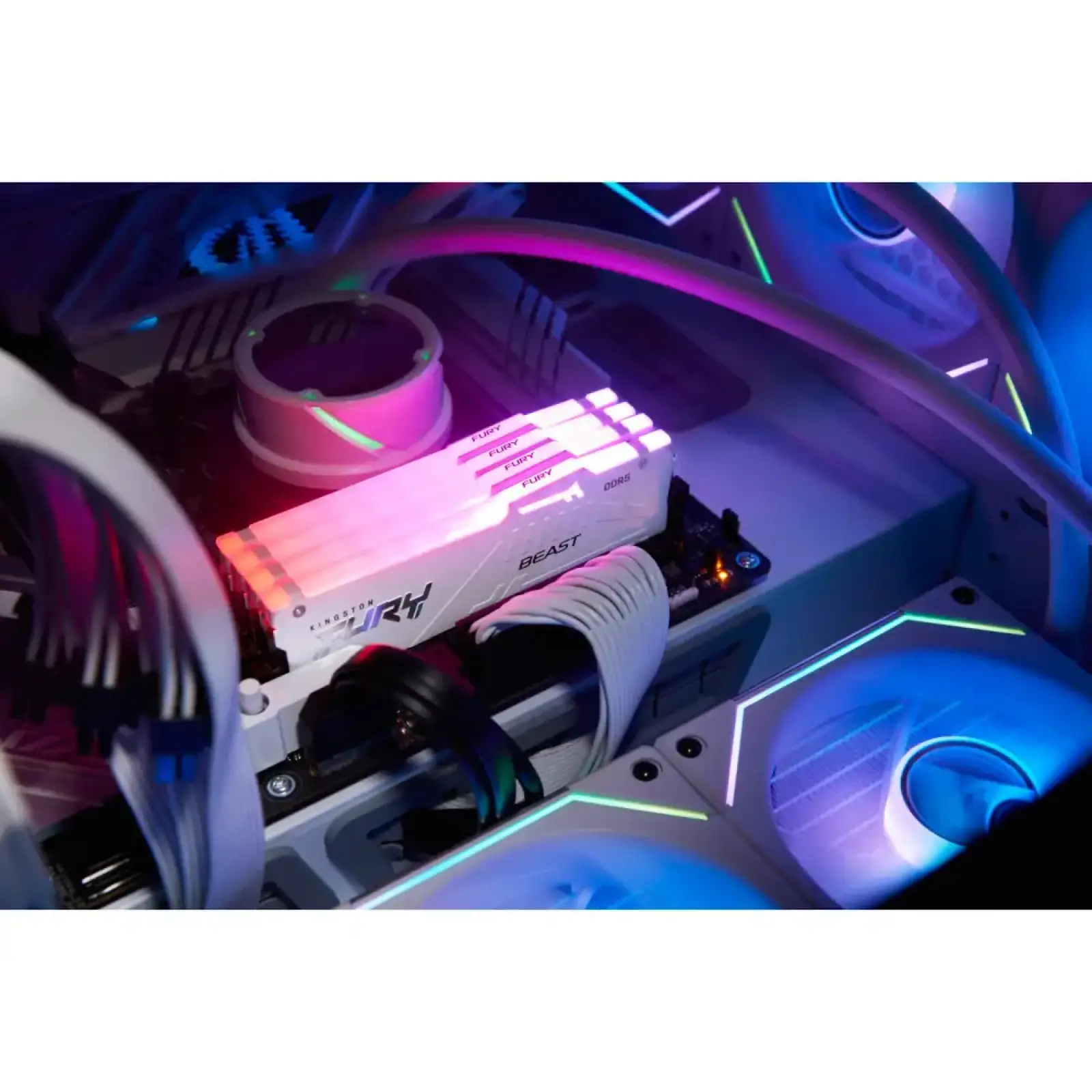 Модуль пам'яті KINGSTON 32Gb DDR5 6400MHz Fury Beast White RGB (2x16) EXPO KF564C32BWEAK2-32 UA