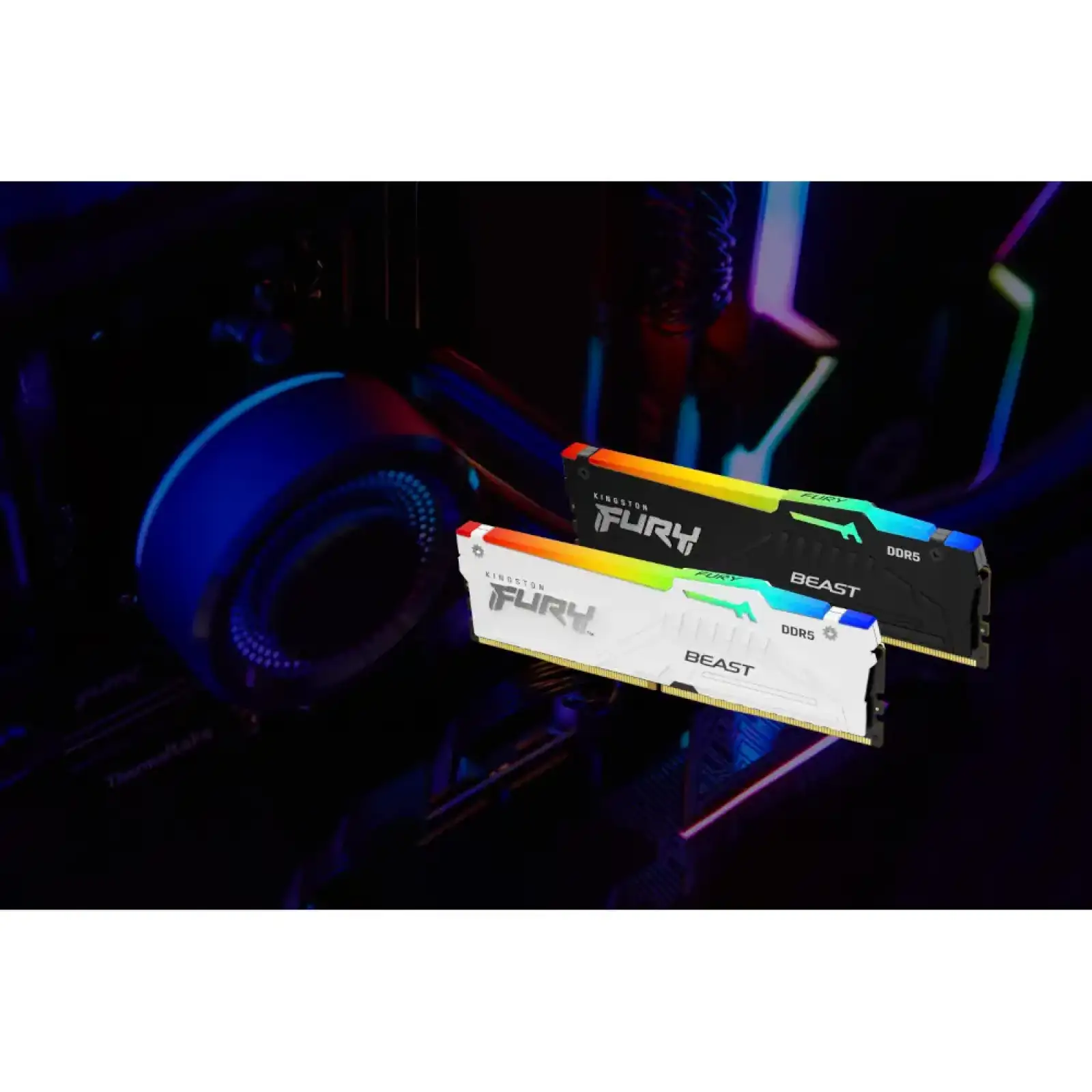 Модуль пам'яті KINGSTON 32Gb DDR5 6400MHz Fury Beast White RGB (2x16) EXPO KF564C32BWEAK2-32 UA
