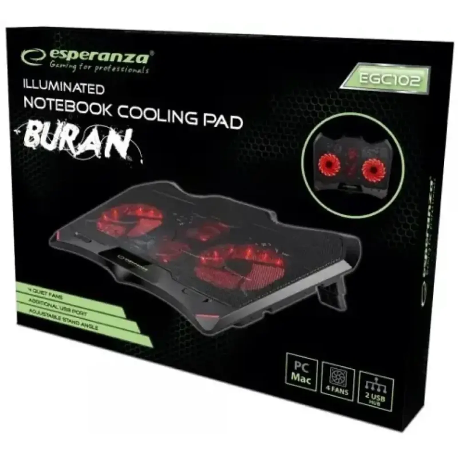 Подставка под ноутбук ESPERANZAGaming Notebook Cooling Pad BURAN EGC102 UA