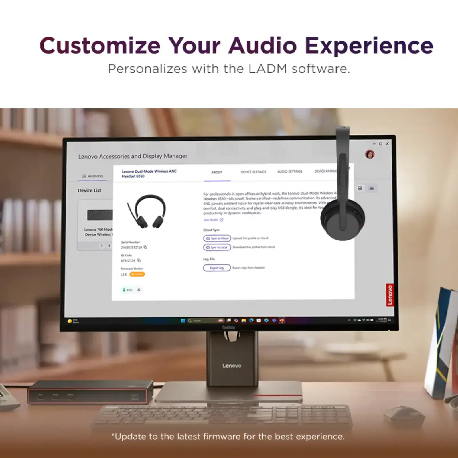 Гарнитура Lenovo Dual-Mode Wireless ANC Headset 6550 (4XD1S19777) UA