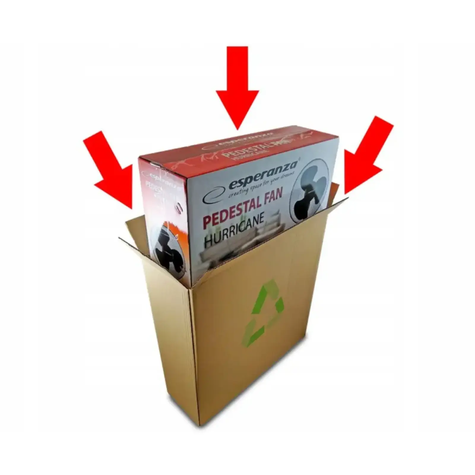 Вентилятор ESPERANZA підлоговий,чорно-сірий, 3 швидкості, 3 лопасті, управління кнопкове EHF001KE UA