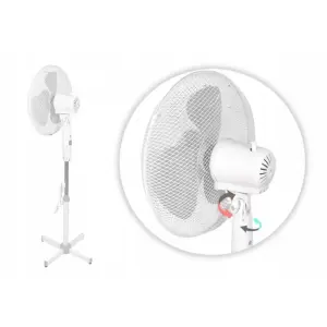 Вентилятор ESPERANZA підлоговий, біло-сірий, 3 швидкості, 3 лопасті, управління кнопкове EHF001WE UA