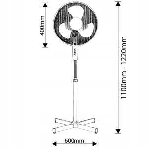 Вентилятор ESPERANZA підлоговий, білий, 3 швидкості, 3 лопас ті, управління кнопкове EHF001WW UA