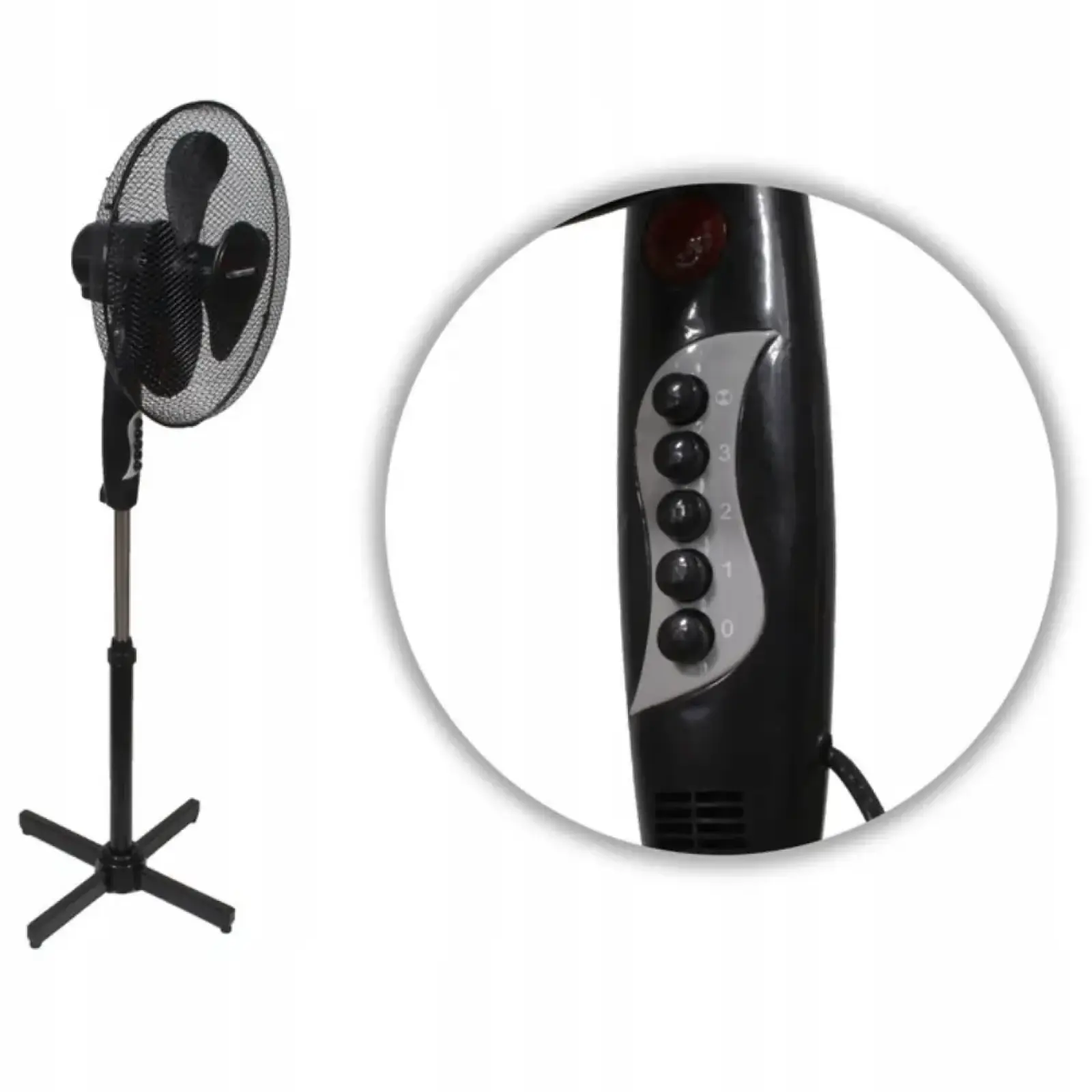 Вентилятор ESPERANZA підлоговий, чорний, 3 швидкості, 3 лопа сті, управління кнопкове EHF001KK UA