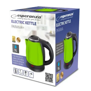 Электрочайник ESPERANZA з нержавіючої сталі 1L, Green, 1350W EKK128G UA