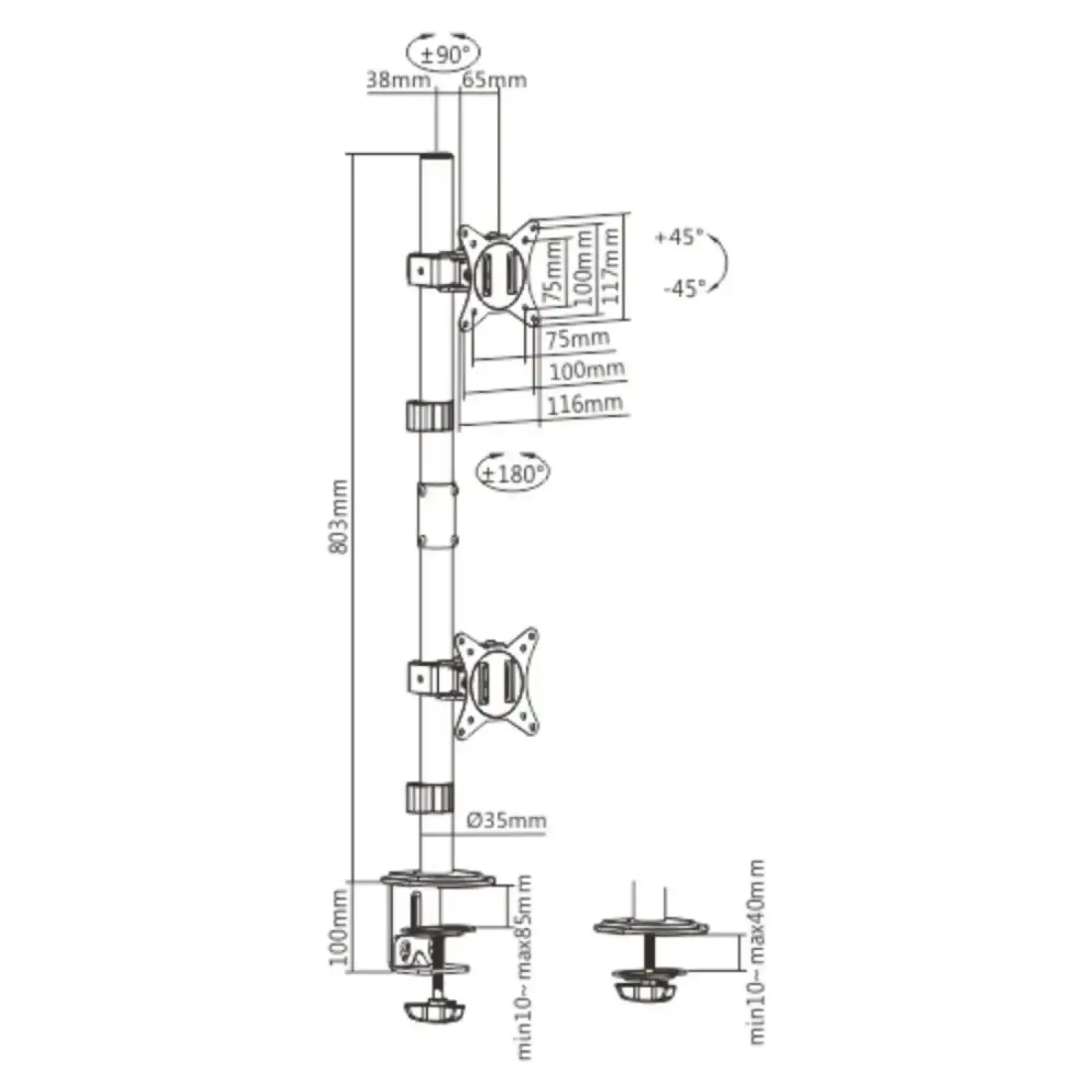 Кронштейн Brateck LDT66-C02V UA