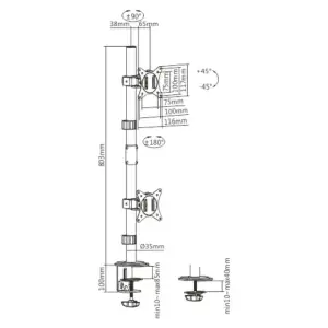 Кронштейн Brateck LDT66-C02V UA