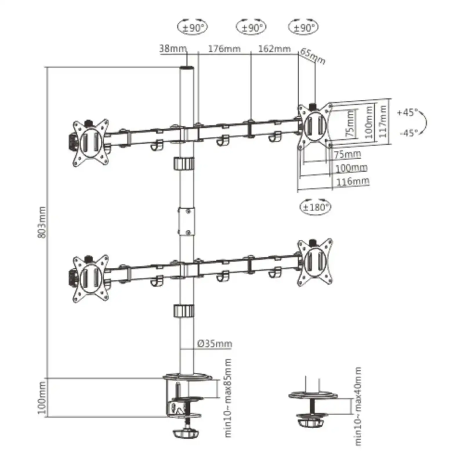 Кронштейн Brateck LDT66-C048 UA