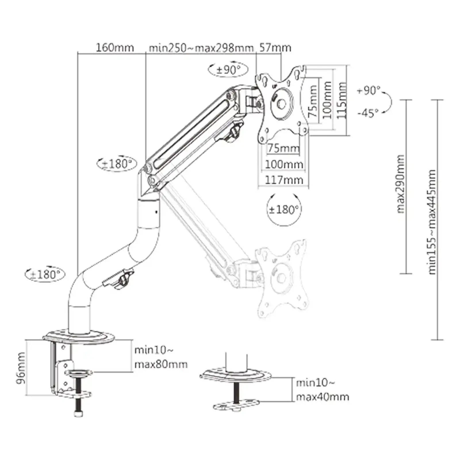Кронштейн Brateck LDT71-C012N UA