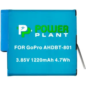 Акумулятор PowerPlant GoPro AHDBT-801 1220mAh (декодований) (CB970377)